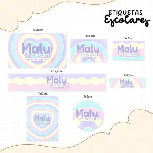 Arquivo de Corte - Etiqueta Escolar (candy Color) a