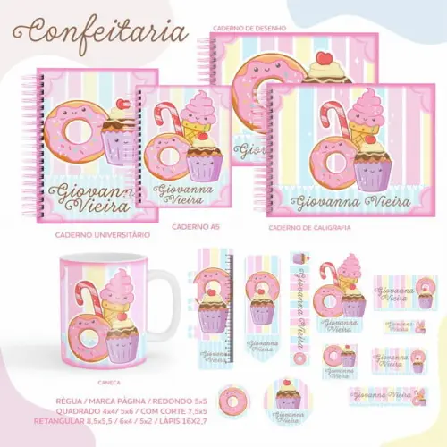 Arquivo Digital - Etiqueta Escolar (confeitaria) a