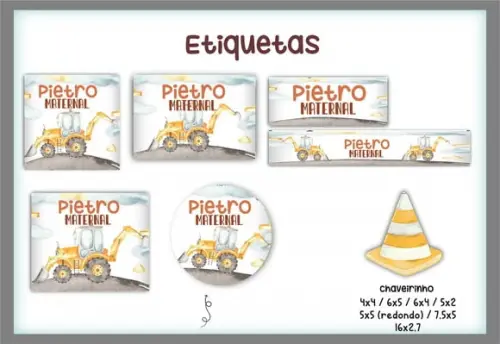 Arquivo Digital - Etiqueta Escolar (Trator) A