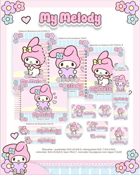 Arquivo Digital - Etiqueta Escolar (my Melody) B
