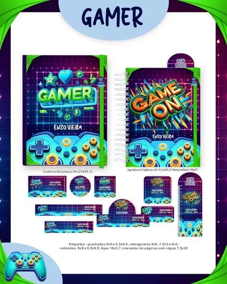 Arquivo Digital - Etiqueta Escolar (gamer) c