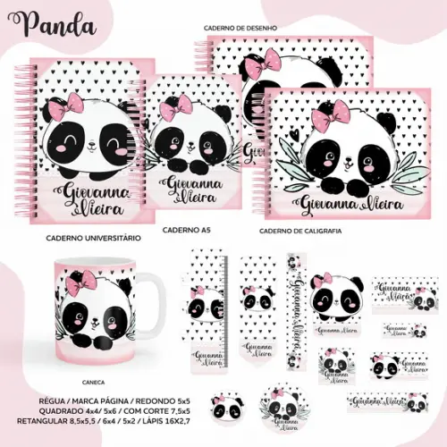 Arquivo Digital - Etiqueta Escolar (panda) B