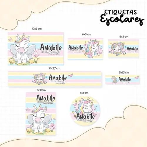 Arquivo de Corte - Etiqueta Escolar (unicórnio) D