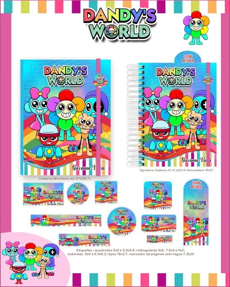 Arquivo Digital - Etiqueta Escolar (dandy's World) a