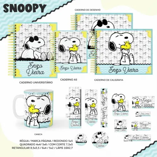 Arquivo Digital - Etiqueta Escolar (snoopy) c