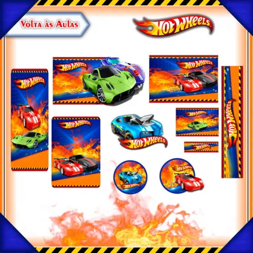 Arquivo de Corte - Etiqueta Escolar (hot Wheels) e