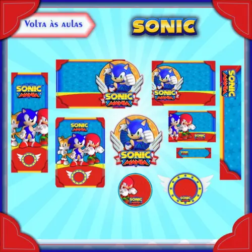 Arquivo de Corte - Etiqueta Escolar (sonic) e