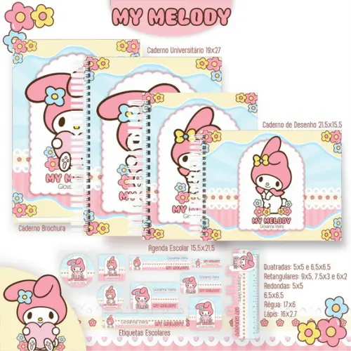 Arquivo Digital - Etiqueta Escolar (my Melody) a