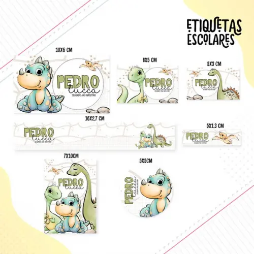 Arquivo de Corte - Etiqueta Escolar (dinossauros) l