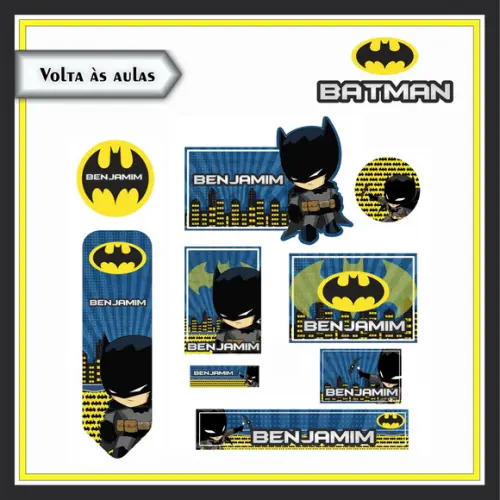 Arquivo de Corte - Etiqueta Escolar (batman) e