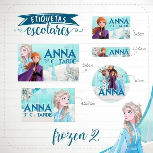 Arquivo de Corte - Etiqueta Escolar (frozen) a