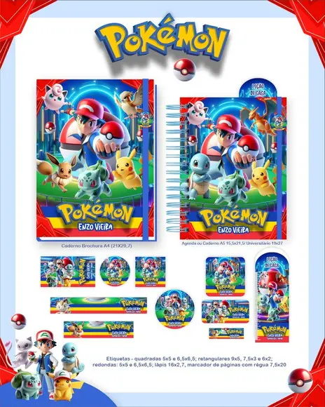 Arquivo Digital - Etiqueta Escolar (pokemon) I