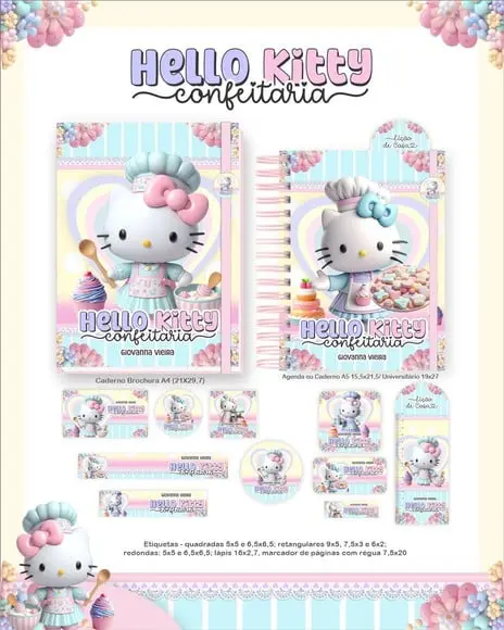 Arquivo Digital - Etiqueta Escolar (hello Kitty) F