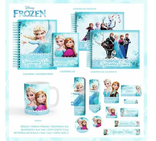 Arquivo Digital - Etiqueta Escolar (Frozen) C