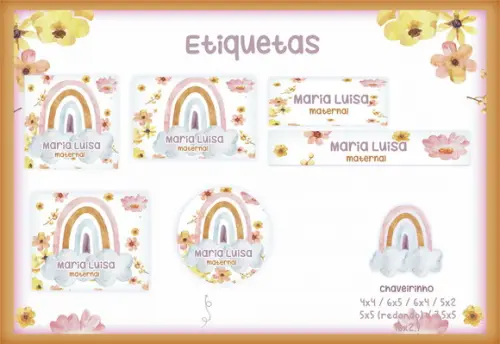 Arquivo Digital - Etiqueta Escolar (Arco-Íris) A