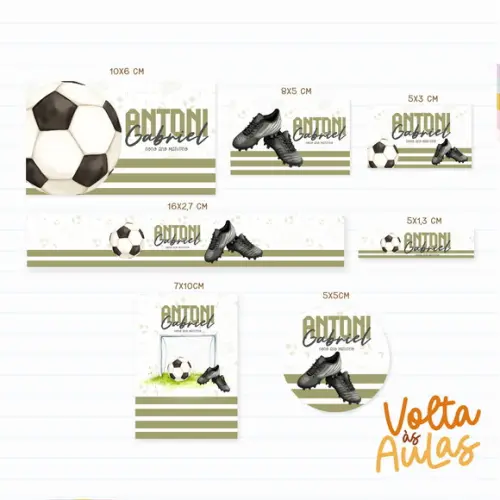 Arquivo de Corte - Etiqueta Escolar (futebol) H