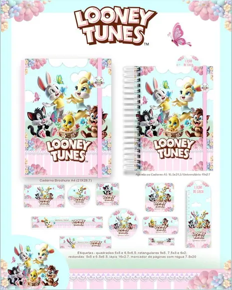 Arquivo Digital - Etiqueta Escolar (looney Tunes) B