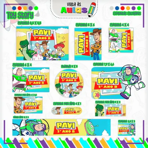 Arquivo de Corte - Etiqueta Escolar (toy Story) c