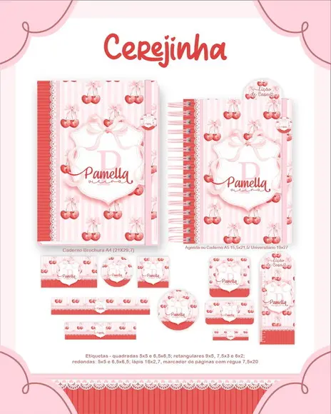 Arquivo Digital - Etiqueta Escolar (cerejinha) a