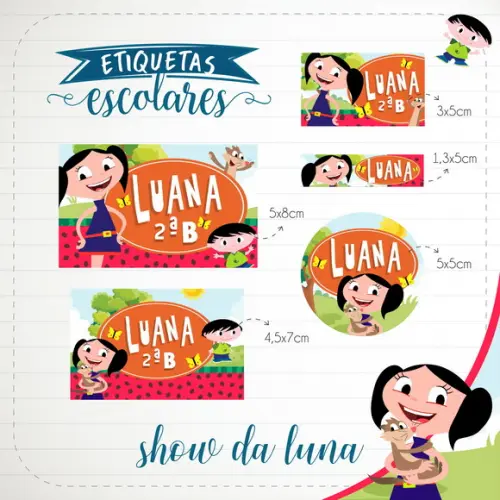 Arquivo de Corte - Etiqueta Escolar (show da Luna) a