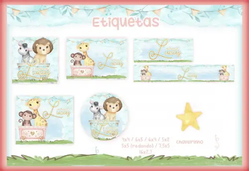 Arquivo Digital - Etiqueta Escolar (Animais no Trenzinho) A