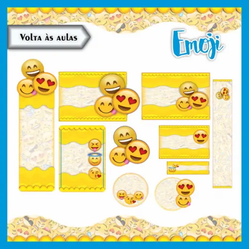 Arquivo de Corte - Etiqueta Escolar (emoji) a