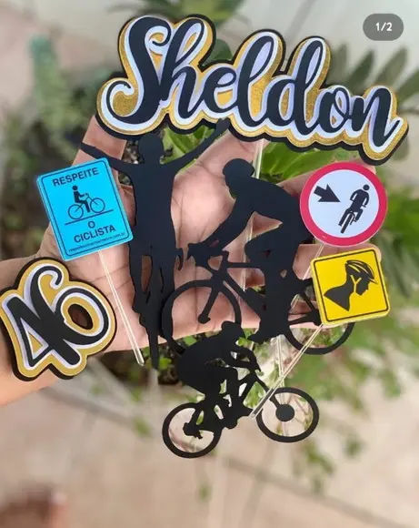 Arquivo de Corte - Topo de Bolo (bicicleta) 1
