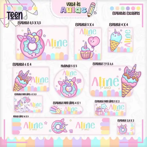 Arquivo de Corte - Etiqueta Escolar (teen Menina) B