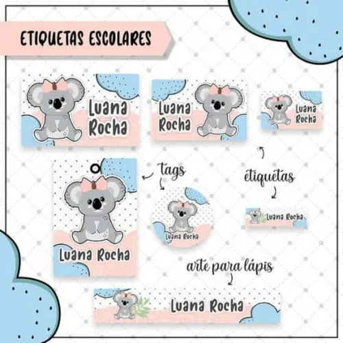 Arquivo Digital - Etiqueta Escolar (koala) 1