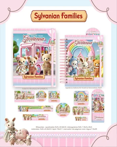 Arquivo Digital - Etiqueta Escolar (sylvanian Families) a