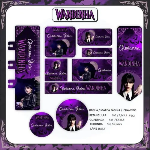Arquivo Digital - Etiqueta Escolar (wandinha) B