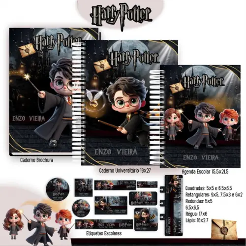 Arquivo Digital - Etiqueta Escolar (harry Potter) H