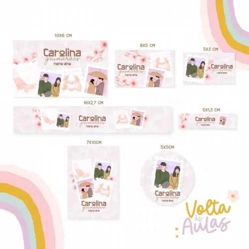 Arquivo de Corte - Etiqueta Escolar (doramas) B