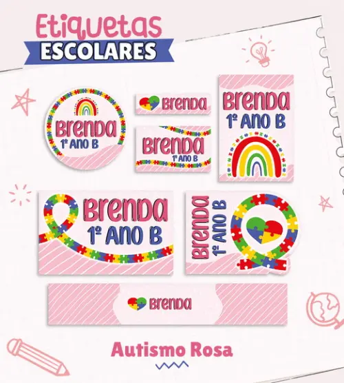 Arquivo de Corte - Etiqueta Escolar (autismo) B