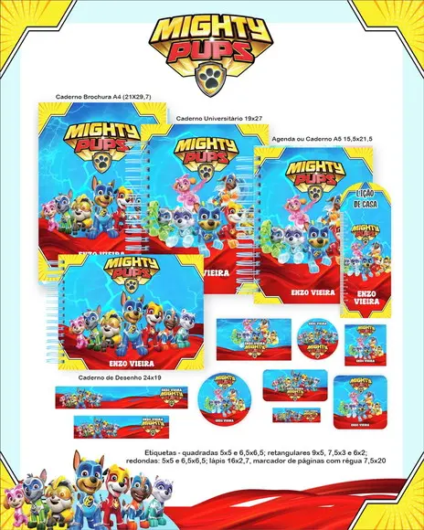 Arquivo Digital - Etiqueta Patrulha Canina Super Filhotes a