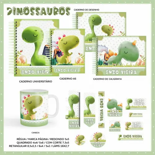 Arquivo Digital - Etiqueta Escolar (Dinossauros) E