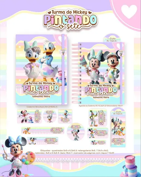 Arquivo Digital - Etiqueta Escolar (turma do Mickey) a
