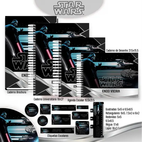Arquivo Digital - Etiqueta Escolar (star Wars) D