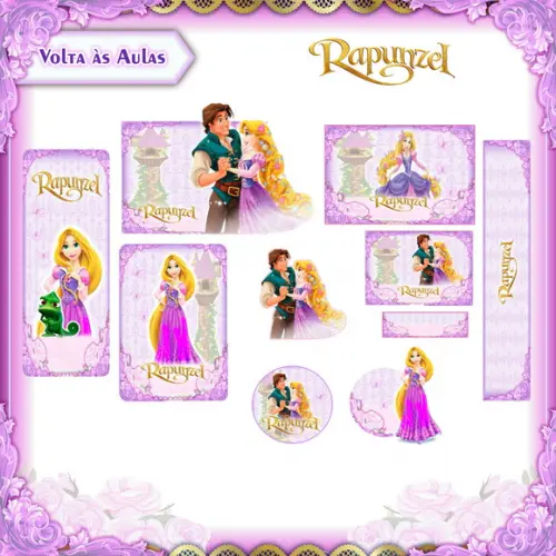Arquivo de Corte - Etiqueta Escolar (rapunzel) D