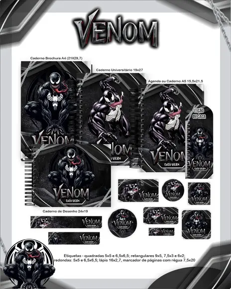 Arquivo Digital - Etiqueta Escolar (venom) a