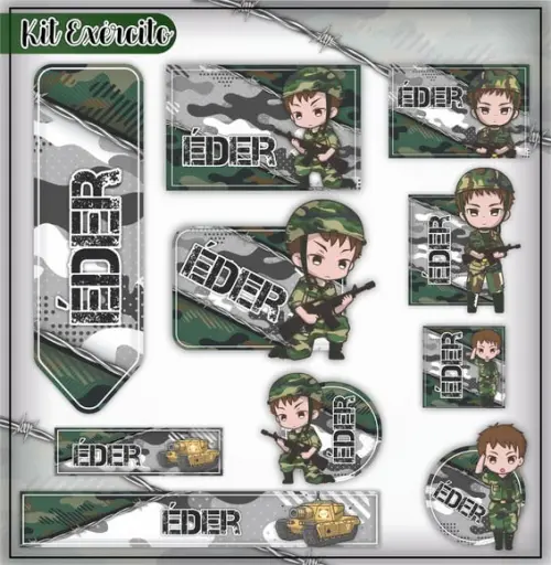 Arquivo de Corte - Etiqueta Escolar (exército) a