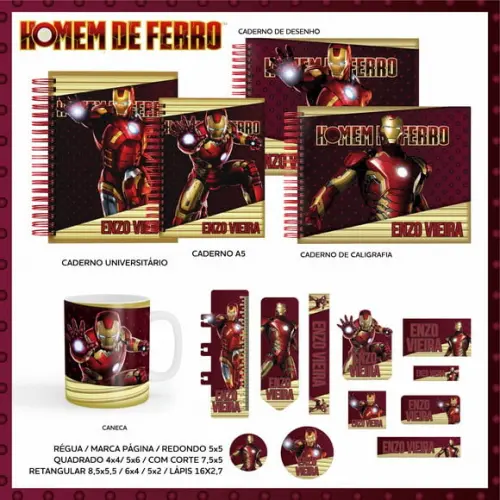 Arquivo Digital - Etiqueta Escolar (Homem de Ferro) A