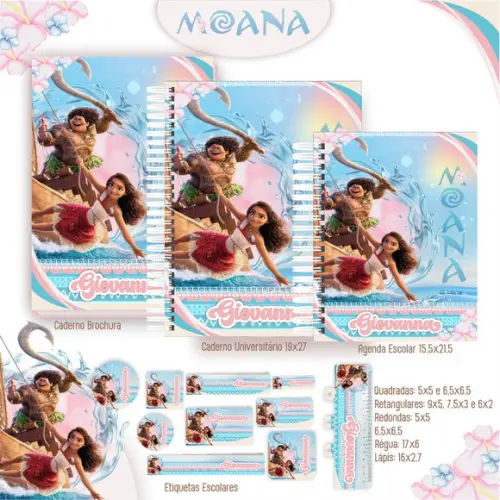 Arquivo Digital - Etiqueta Escolar (moana) I