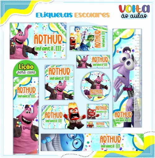 Arquivo de Corte - Etiqueta Escolar (divertidamente) B