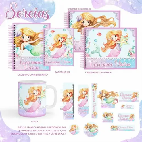 Arquivo Digital - Etiqueta Escolar (sereia) D