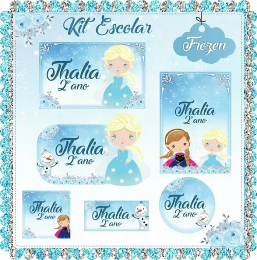 Arquivo de Corte - Etiqueta Escolar (frozen) B