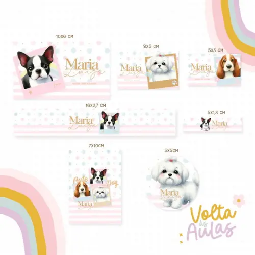 Arquivo de Corte - Etiqueta Escolar (cachorrinho) c