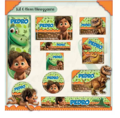 Arquivo de Corte - Etiqueta Escolar (o Bom Dinossauro) a
