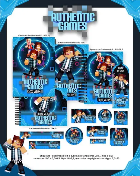 Arquivo Digital - Etiqueta Escolar (authentic Games) B