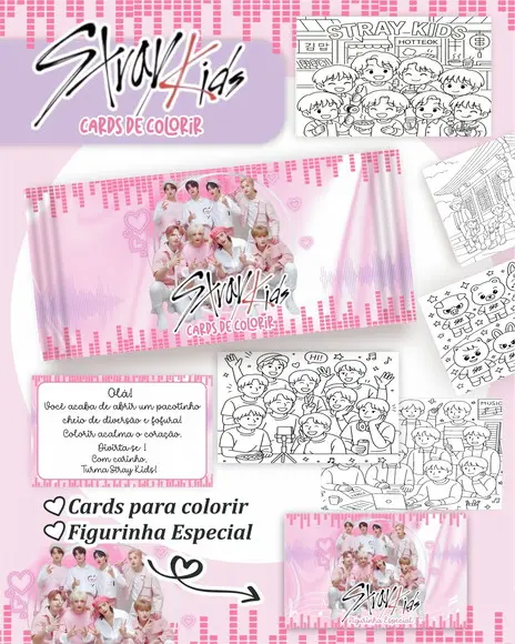 Arquivo Digital -cards para Colorir (stray Kids) 1